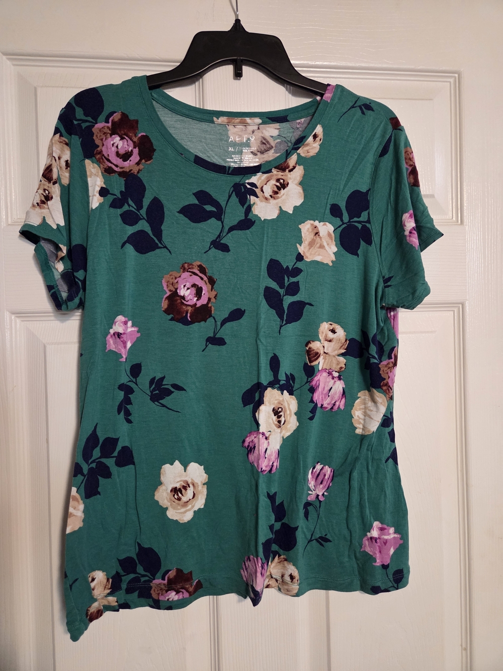 Apt. 9 Teal Floral Short-Sleeve Tee